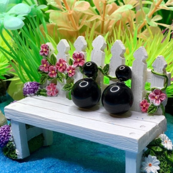 Black Candy Double Stud Earrings - Picture 3 of 3